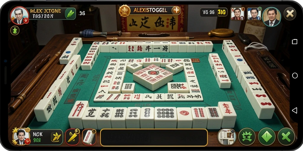Tampilan gameplay menarik dari ALEXISTOGEL saat bermain Mahjong.