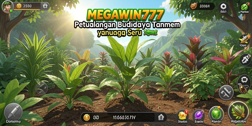 Screenshot gameplay MEGAWIN777 yang menunjukkan aktivitas pertanian yang seru.