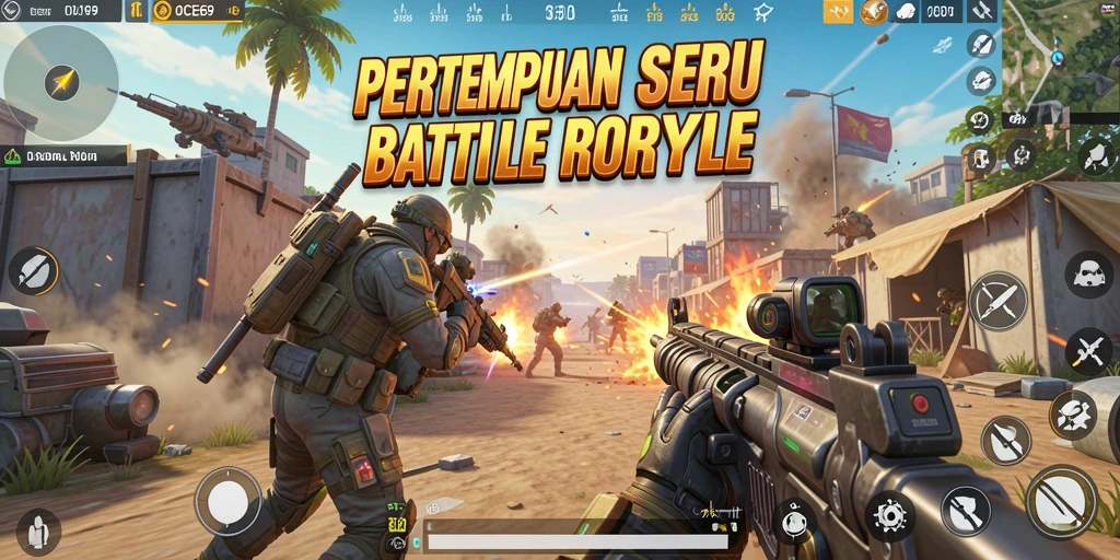 Gameplay mendebarkan dari OCE69 di arena Battle Royale.
