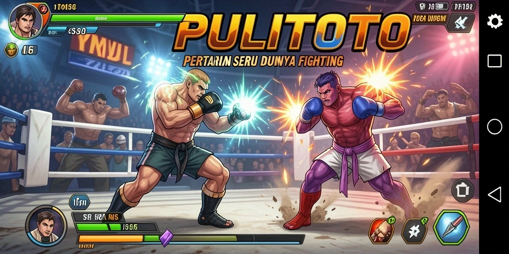 Gameplay PULITOTO menampilkan pertarungan yang intens dan mendebarkan.