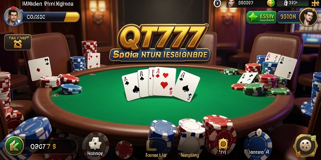 Screenshot menunjukkan pemain bersaing dalam permainan poker yang seru.