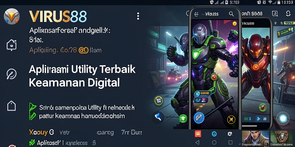 Screenshot utama VIRUS88 menampilkan fitur pemindaian keamanan yang efektif.