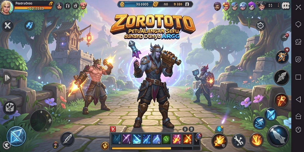 Gameplay ZOROTOTO yang penuh aksi dan strategi.