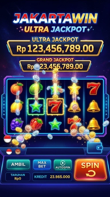 Tampilan halaman beranda aplikasi jakartawin dengan antarmuka yang menarik.